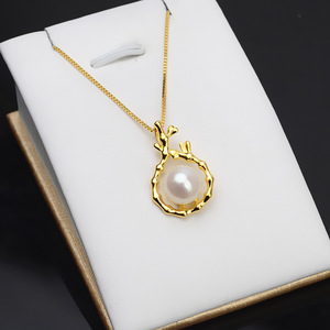 Pendentif en argent S925, nœud de bambou, design simple, 10-12 perles, pendentif féminin, accessoires tendance, composants de bijoux DIY - Product Image 3