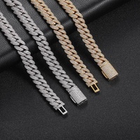 Colliers pour hommes Bijoux de luxe Hiphop Plaqué or Zircon glacé 10mm Collier chaîne à maillons cubains Miami