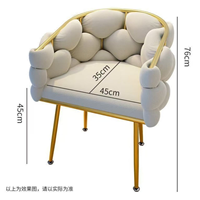Nouvelle conception, chaise de salon de beauté, de manucure ou de salle à manger, durable, moderne, minimaliste, en velours, avec pieds dorés et dossier 3D en forme de bulle, pour salon.