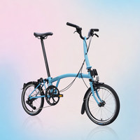 Vélo pliant BROMPTON C Line Cloud Blue avec guidon M/S, 12 vitesses, acier haute teneur en carbone, Chine