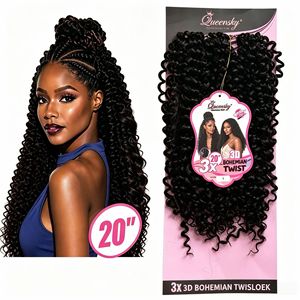 20 Inch 3D <b>Bohemian</b> Twist Synthetic <b>Hair</b> Long Small Curly Crochet Braids for African American Hairstyle Wholesale - Product Image 1