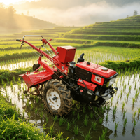 Tracteur à chenilles diesel 2 roues motrices à transmission par engrenages pour travaux agricoles en petite exploitation, sur rizières et terres sèches