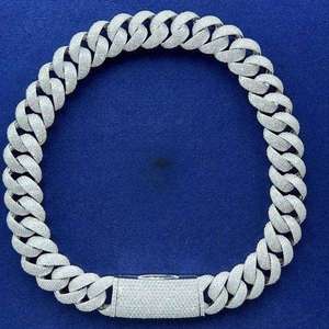 Collar de Cadena Cubana Moderno en Plata de Ley 925 Chapada en Oro con Piedras de Moissanita para Joyería de Moda Hip Hop Personalizada - Product Image 3