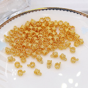 18K Gold Plated <b>Copper</b> Flower Spacer Beads For <b>Bracelet</b> Making Jewelry Findings - Product Image 2