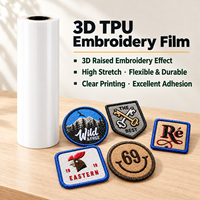 QY QY-3D Film Transfer Panas TPU Elastisitas Tinggi 3D Cetak UV Gulungan 0.3/0.5mm untuk Pakaian Kaos Patch