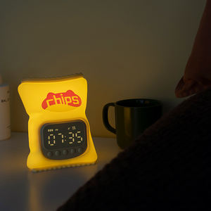 Croustilles de pomme de terre de dessin animé créatif réveil affichage grand écran numérique LED horloge électronique intelligente avec petite <span class=keywords><strong>veilleuse</strong></span> - Product Image 5