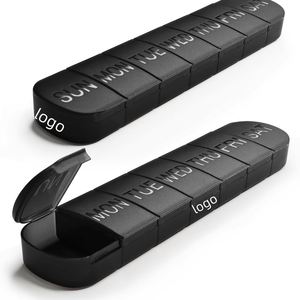 Custom Logo Portable Pill Case 7 Days Pills <b>Boxes</b> Weekly Pill Organizer 7 Compartments Pp Plastic Storage Box - Product Image 1