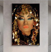 Prix de gros femmes noires mur Art déco abstrait fille africaine affiche peinture Art américain africain toile peinture