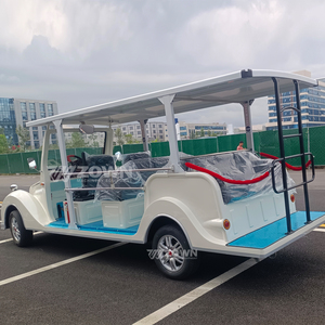 Large Space White Electric Vintage Shuttle Car For Campus Villa Industrial Park Outdoor Sightseeing Travel - Product Image 3