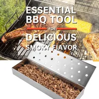 ANJUKE Boîte à fumée en acier inoxydable avec générateur de fumée froide, résistante à la chaleur et facile à nettoyer, outil de barbecue extérieur