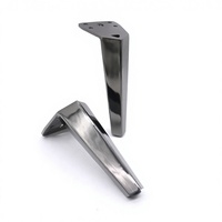 Pieds de meubles modernes en métal pour canapé, lit, armoire, finition chrome noir, hauteur personnalisée, marque Fortress