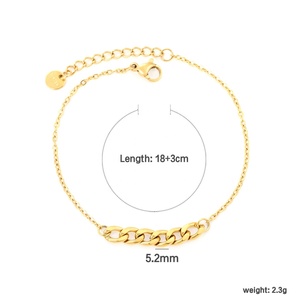 Pulsera de Cadena de Eslabones Geométricos de Acero Inoxidable Minimalista, Chapada en Oro de 18K PVD, Joyería de Alta Gama para Mujer, Regalo de Aniversario - Product Image 2