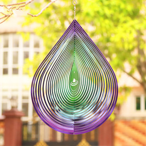 Adornos Decorativos de Metal Arcoíris 3D Reutilizables, Molinetes de Viento que Cambian de Color, Decoración de Jardín, Adornos Metálicos para Exteriores - Product Image 2