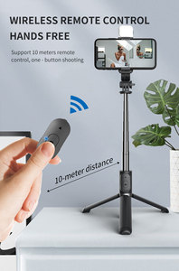 Support de téléphone portable <span class=keywords><strong>Q02s</strong></span>, mini perche à <span class=keywords><strong>selfie</strong></span> extensible avec lumière d'appoint intégrée - Product Image 5