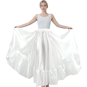 Falda de Satén con Volantes para Danza del Vientre, Danza Española, Danza Folclórica Mexicana, Flamenco, Traje de Actuación - Product Image 3