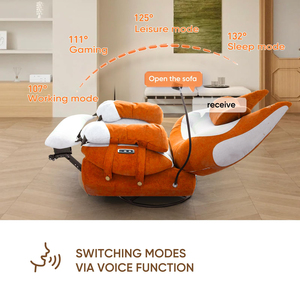 Giratorio 360 °   Sillón Reclinable Lazy Floor con Respaldo Ajustable, Diseño Tapizado, <span class=keywords><strong>Sillones</strong></span> con Funda de Microfibra, Sofá Reclinable Powersmart - Product Image 6