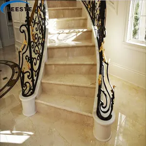Мраморная лестница 1250x330x30 мм, солнечный бежевый цвет