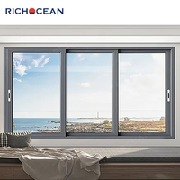 Ventanas Corredizas de Aluminio Modernas Insonorizadas RICHOCEAN, Ventana de Seguridad con Doble Vidrio Bajo Emisivo y Mosquitera