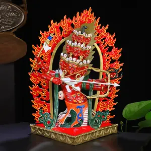 10 Polegada decoração de Buda quente pintado cobre puro protetor Dharma como decoração de mesa tantra tibetano