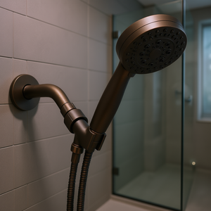 Pommeau de douche portatif haute pression en bronze huilé avec tuyau, accessoire de salle de bain - Product Image 2