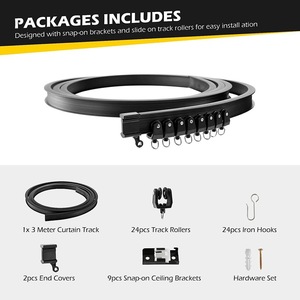 รางผ้า<span class=keywords><strong>ม่าน</strong></span>ติดเพดานแบบตรงและโค้งงอได้มีความยืดหยุ่นสำหรับใช้ในบ้าน-สำหรับหน้าต่างสองชั้นและที่แบ่งห้อง - Product Image 2