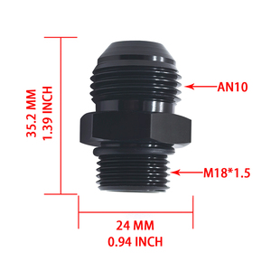 Adaptador de presión de combustible de aluminio AN10 a M18x1.5 con junta tórica - Conector de enfriador de aceite sin fugas para carreras automotrices - Product Image 5