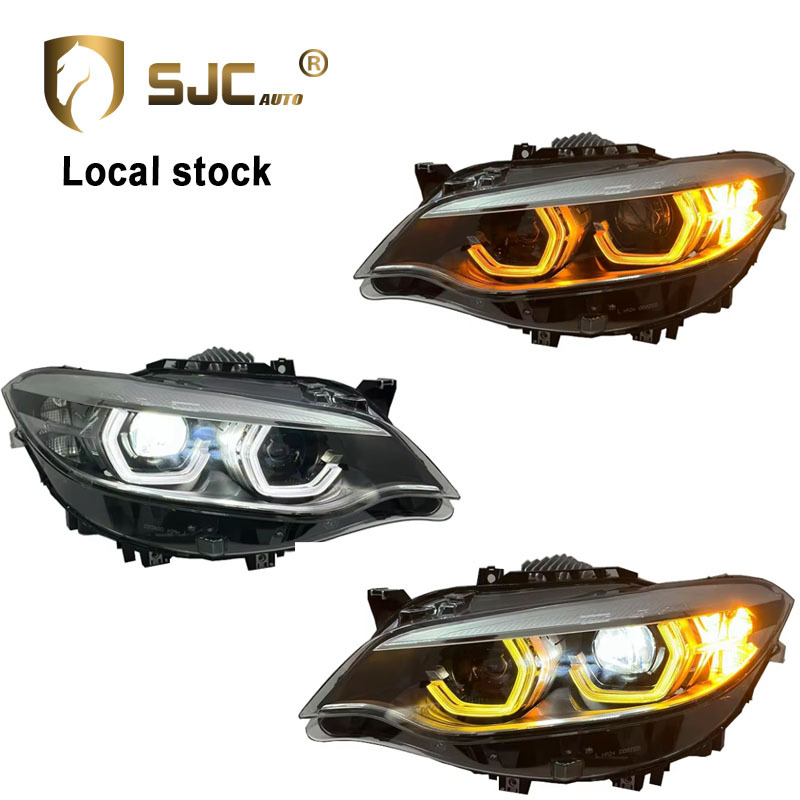 Sjc Front Light For BMW 2 Series F22 Tri-Color Yellow White Amber Upgraded Headlight