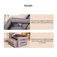 Canapé-lit japonais moderne en forme de L, pliable, en tissu tatami, coussin de sol, fauteuil sans pieds pour baie vitrée, meubles