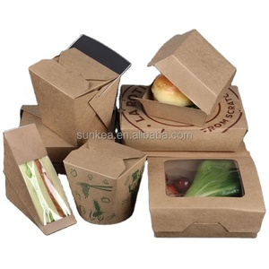 Eco friendly stampato usa e getta da asporto scatole di cibo in carta kraft da asporto - Product Image 6