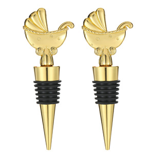 Takumori Baby Stroller Wine <b>Stopper</b> Gold Metal Sealing <b>Bottle</b> Plug For Party Gift - Product Image 4