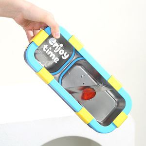 Compartmented Rectangular Stainless Steel <b>Lunch</b> <b>Box</b> With Seal Lid For Students And Working Professionals - Product Image 3