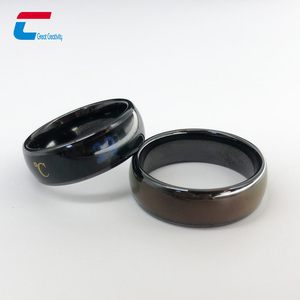 Anillo Inteligente Multifuncional Personalizado, Resistente al Agua, con Función de Compartir en Redes Sociales, Compatible con NFC y RFID, Cerámica Negra - Product Image 4