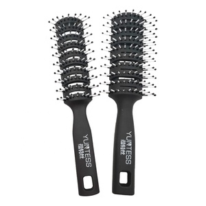 Fantezi buğday saman dolaşık açıcı saç fırçası Salon kuaförlük düz kıvırcık saç tarak ücretsiz saç fırçası - Product Image 3