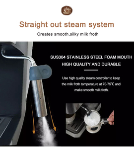 <span class=keywords><strong>Cafetera</strong></span> <span class=keywords><strong>Espresso</strong></span> Automática Eléctrica Retro Slim de 15 Bares, Tanque de Agua de Acero Inoxidable de 1.0L para Uso Doméstico o Hotelero - Product Image 4