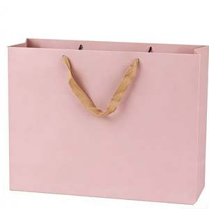 Bolsas de Mano Ecológicas Personalizadas con Asas, Ideales para Joyería, Regalos, Calzado, Ropa y Compras Bolsas de Cartulina Rosa. - Product Image 1