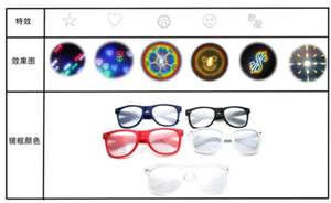 Plastic Heart Shape <strong>Diffraction</strong> Glasses - Product Image 3