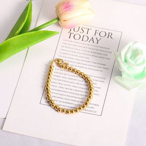 New Stainless Steel Gold Plated <strong>Bracelet</strong> Gold Steel <strong>Ball</strong> <strong>Bracelet</strong> Fashion Metal Geometric Women Jewelry - Product Image 2