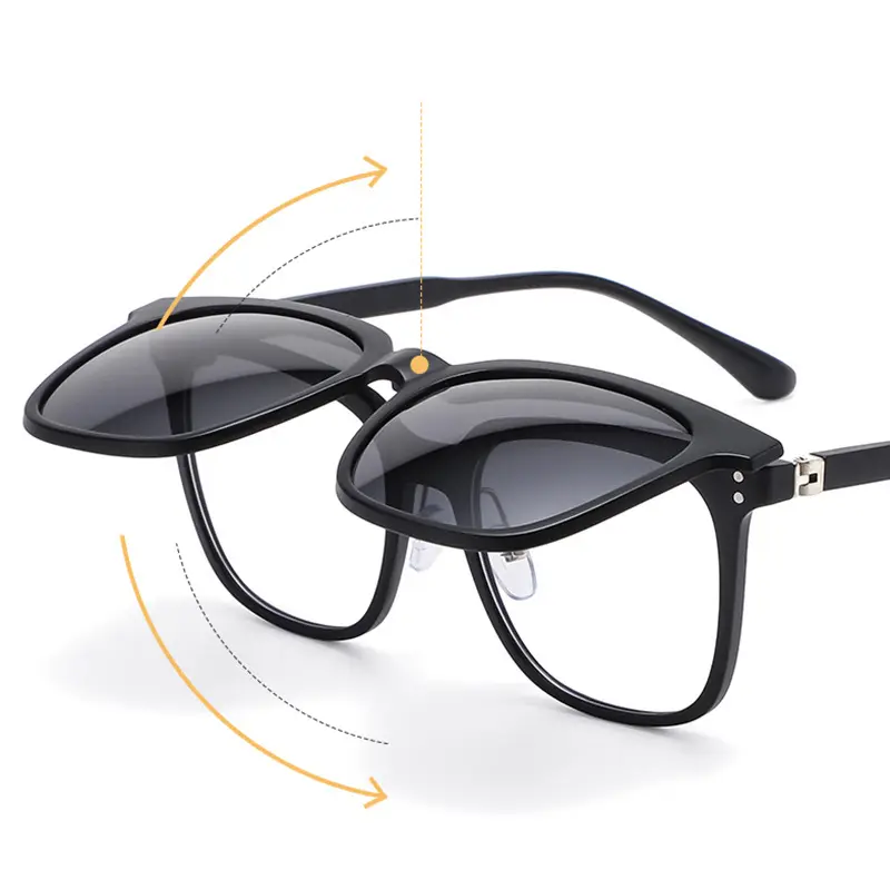 New Type Of Sunglasses Men And Women Flat Glass Frame Magnetic Clip Polarizing Sunglasses