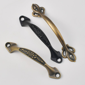 Furniture Handle Bridge Shape Zinc Alloy Antique Bronze <b>Black</b> Traditional Drawer Pulls - Product Image 3