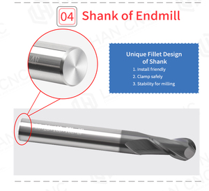 2 Sáo cuối nhà máy xuống cắt xoắn ốc CNC cắt góc bán kính 2 sáo nhà máy 2 Sáo cuối nhà máy cacbua cho nhôm - Product Image 4