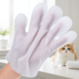 ถุงมือทำความสะอาดสัตว์เลี้ยงแบบใช้แล้วทิ้ง ปราศจากแอลกอฮอล์ ช่วยเพิ่มความชุ่มชื้น ขจัดกลิ่น สำหรับสุนัขและแมว ผ้าเช็ดทำความสะอาดสัตว์เลี้ยง - Product Image 1