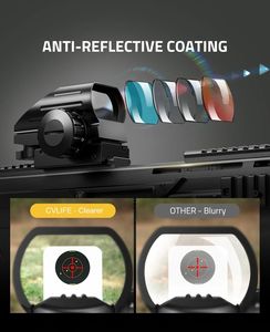 Mira de Punto Rojo de Alta Reflexión de Aluminio de 20 mm con 4 Retículas, Resistente al Agua, Óptica Holográfica, Mira Láser Absoluta Co-Witness - Product Image 2
