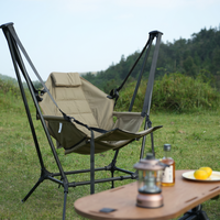 Chaise suspendue d'extérieur moderne en aluminium, portable, pliable, respirante, confortable, réglable en hauteur, pour le camping, le pique-nique, la randonnée, la pêche