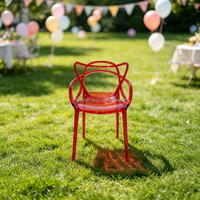 Chaise empilable transparente pour enfants avec oreilles de chat, chaise de fête pour tout-petits pour l'extérieur, location pour événements d'anniversaire, salle de jeux, salle de classe