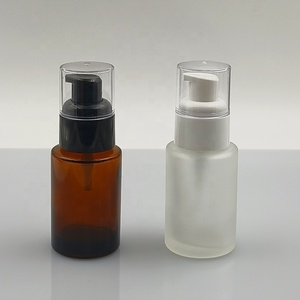 Refillable 20ml 30ml 40ml 50ml 60ml 80ml 100ml Vai phẳng Matte trắng đen mỹ phẩm Nhũ Tương thủy tinh Lotion bơm chai - Product Image 6