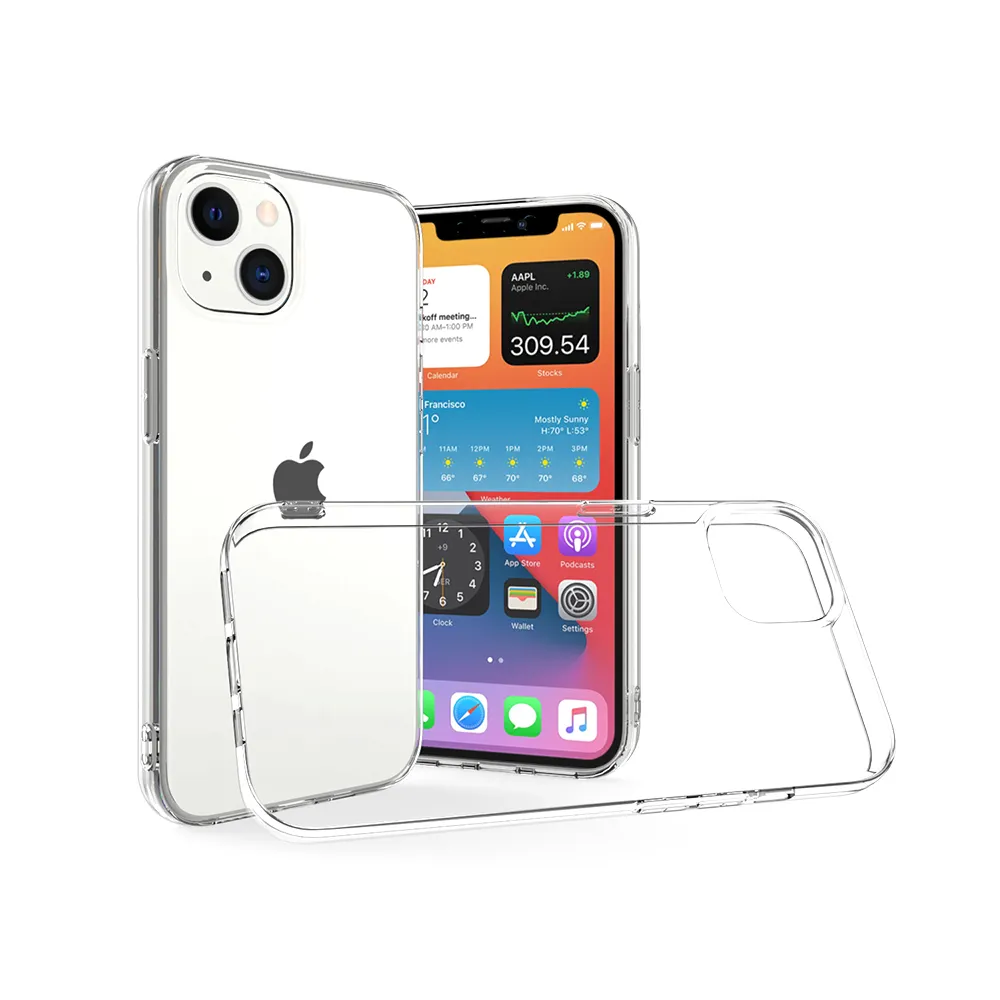 Phone Case Manufacturer 2.0mm Clear Transparent Silicone Soft Flexible TPU Back Cover Etui Coque For iPhone 13 12 Mini 11Pro Max