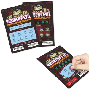 Loteries au design original : Impression personnalisée, numéros gagnants, à gratter, revêtement UV, papier de sécurité, données - Product Image 1