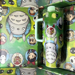NOUVEAU Gobelet isotherme en acier inoxydable personnalisé de 40 oz avec motif de dessin animé <span class=keywords><strong>Totoro</strong></span>, <span class=keywords><strong>tasse</strong></span> à café portable pour l'extérieur avec boîte cadeau - Product Image 3