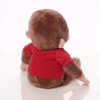 Peluche singe Curious George avec logo personnalisé, vêtements rouges, gorille en peluche, poupée, dessin animé, coussin moelleux, décoration