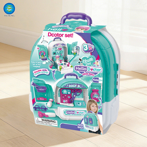 Ensemble de jouets éducatifs en plastique 3-en-1 <span class=keywords><strong>pour</strong></span> enfants, kit de jeu de docteur avec sac à dos, trousse médicale et jeu d'imitation double face - Certifié EN71 ASTM - Product Image 4